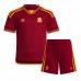 Camisa de Futebol AS Roma Leonardo Spinazzola #37 Equipamento Principal Infantil 2023-24 Manga Curta (+ Calças curtas)